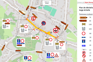 Plan signalisation pour brocante de Queue-du-Bois